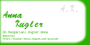 anna kugler business card